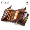 Carteira de couro genuíno Rfid vintage masculina com bolso para moedas carteiras curtas carteira pequena com zíper com porta-cartões bolsa masculina J190721