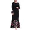 Mode femmes imprimer Abaya Jilbab musulman Maxi Robe femmes Floral Long Cocktail musulman longue Robe de soirée islamique Abaya Robe