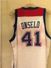 Baksketball جيرسي مخيط # 41 WES UNSELD واشنطن إرتداد كرة السلة جيرسي أبيض أزرق رجالي مخيط مخصص مخصص الحجم S-5XL