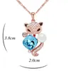 Crystal from Austrian Fox Necklace Pendants Fashion Accessories For Women Bride Party Jewelry Gift Rose Gold Plated 207456256515