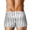 Novos Homens Listrado Pijamas Shorts Hombre Casual Home Home Sleepwear Masculino Sleep Boxer Bottoms Bottoms Lounge Underwear Atacado e Varejo