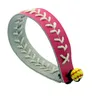 Modieuze sport lederen sieraden roze lederen rode touw softbal honkbal armband