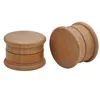 CNC Teeth Wooden Herb Grinder Wood Tobacco Grinders 63MM 3 Layers Smoke Spice Handle Muller Grinders