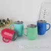 Casas de vino de tinte de acero inoxidable de 12oz Taza de café Big Belly Coffee Taza con tapa y manija de entrega rápida envío gratis