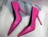 Top Quality Woman Fashion Cow Leather Pumps Pointed Toe Fluorescence Green Shallow High Heels Dress Party Shoes Lady