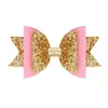 Härlig Bow Hair Glitter Big Size 105cm Hårnål Söt pu läder hårnål Modish Girls Prince Hair Clip Bowknot Clip 9Colors1092970