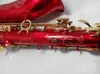 Top Tenor saxophone quality Suzuki B Flat musical instrument Red with professionalgrade Mouthpiece5484754