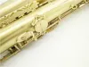Nuovo arrivo unico retrò spazzolato placcato oro ottone sassofono tenore in sib strumenti musicali sax di qualità con custodia può personalizzare il logo