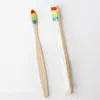 Bamboo Toothbrush Wooden Rainbow Bamboos Toothbrushs Oral Care Soft Bristle Travel Toothbrush