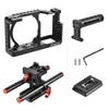 Freeshipping Protective Video Camera Cage Kit Top handtag / 2st 15mm stång / basplatta för Sony A6000 A6300 Nex7 Ildc Film Making