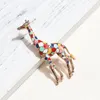 Lot 12 pièces mode émail girafe broches pour femmes mignon Animal broche broche bijoux couleur or cadeau exquis