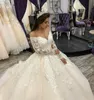 Vintage arabisk storlek plus bollklänning bröllopsklänningar 2020 spets appliced ​​långärmad brudklänningar ren skopa hals sveptåg vestidos al3498 s