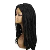 Longue perruque de cheveux synthétiques Dreadlock pour les femmes Faux Locs Coiffure noir mélangé brun Crochet Tresses perruques Fibre résistante à la chaleur