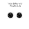 Mode Goud Zilver Rond Teardrop Vierkante Druzy Oorbellen Mini Geometrische Dot Black Quartze Stone Drusy Earring Sieraden