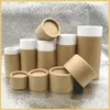 Premium Kraft Cardboard Tubes Case Packing Box Kraft Presentförpackning för eterisk oljeflaska 10ml - 100ml