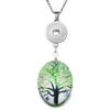 Silver Plated Crystal Life Tree Pendant Necklace fit 18MM Noosa Snap Buttons DIY Jewelry New Arrivals Jewelries Mix Color