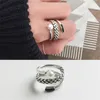 Новая серебряная спираль натуральные пресноводные жемчужные кольца Anillos для женщин 925 стерлинговое серебро серебро три слоя вязаное вязаное кольцо