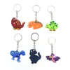 20 Pcs Newest Cartoon Dinosaur Key Ring Silicone Dinosaur Keychains Pvc Keyrings For Kids Gifts Dinosaur Theme Animal Keyrings Accessories