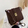 Tasarımcı-Vintage Düz Renk Kadınlar Için Küçük Kare Crossbody Çanta Tasarımcı Kilidi Omuz Çantaları Lüks PU Deri Kadın Çanta 2020 Yeni