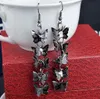 2019 nouveautés femme alliage 5 étages papillon balancent lustre boucles d'oreilles noir or argent exagéré pendentif boucles d'oreilles