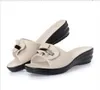 High-quality summer new women's sandals, medium heel, slope heel, thick-soled muffin, Y8158, large size 35-43