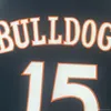 Мужчины Дж. Коул Бульдоги средней школы # 15 Коул Джерси настоящая вышивка Джерси рубашка высшего качества Высочайшее качество оптом фильм Баскетбол Джерси Размер S-2XL