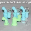 Glas oljeplattor mini bong tillbehör hookahs silikon riggrör heady bubbler vatten bongs med perc och skål