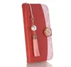Étui à rabat de luxe avec pompon japonais et perles, portefeuille magnétique en cuir avec fente pour carte et support de poche pour Iphone 7/7Plus, iPhone 8/8PLus, couverture de livre coréen