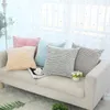Cobertura de almofada de flanela macia listrado cadeira fuzzy sofá lance fronha amarelo cinza azul macio cojines 45 cm couch