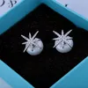 Koreanska versionen ord stjärna pärla dubbelsidiga örhängen storlek fram och bak hängande örhängen s925 silver nål temperament vilda örhängen