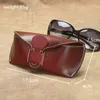 Brillenetui aus echtem Leder, Vintage-Stil, handgefertigt, hartes Brillenzubehör, Sonnenbrillenetui, Luxus-Brillenbox, Tasche für Männer und Frauen