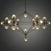 Diseño italiano Globe Chandelier Lighting Sala de estar Dormitorio Cocina Island lustre glass bubble chandelier Black Rose Gold Color