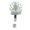 Key Rings Bling Rhinestone Retractable Cartoon Design ID Badge Holder With Swivel Alligator Clip For Gift3580794