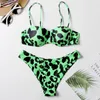 2020 New Padded Push Up Bikini Set Underwire Flower Ruffles Swimsuit For Women Sexy Leopard Bandeau Female Bathing Suit Biquini3293849