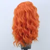 Hot Selling Orange Lace Front Wigs Full Hand Bundet Svart / Brun / Burgundy Red Color Deep Wave Wigs för afroamerikaner