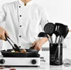 Acciaio inossidabile Silicone Utensili da cucina 9 PCS / set Cucchiaio cibo clip Frullino alta temperatura multiuso da cucina cucina di cottura Strumenti