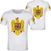 Rumänien t-shirt DIY gratis skräddarsydda namnnummer T-tröja Nation Flag RO Romana Rumänska Country College Print Fotokläder