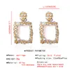 Hot new popular fashion designer exaggerated rhinestone crystal square box geometry pendant stud earrings for women girls