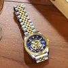 Reloj de pulsera CHENXI, puntero luminoso, esqueleto dorado, reloj hueco, reloj de negocios para hombres, 001, bisel dorado, esfera analógica, hebilla plegable