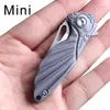 EDC Micro Knife TC4 Maniglia in titanio D2 D2 Blade Drop Pocket Coltelli Pocket Pieghevole Killes Kvt Sistema di cuscinetti a sfera Tackical Survival Survival Survival Camping Caccia Chef