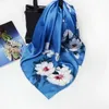 Damen-Schal aus reiner Seide, luxuriöser quadratischer Schal, Haargummiband für Party-Shopping, elegantes Wickel-Taschentuch, Bandana-Zubehör, Handrollkante # 4208