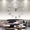 New Design Clock Watch Wall Clocks Horloge 3D Diy Acrylic Mirror Stickers Home Decoration Living Room Quartz Needle DIY Clocks