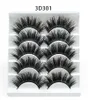 NYA 5PAIRS FAUX 3D Mink Eyelashes False Eyelashes Naturliga tjocka långa ögonfransar Eyelash Extension Wispy Makeup Beauty Tools