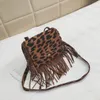 Mini Ryggsäckar Tjejer Väskor Tassels Kids Leopard Skriv ut Barn Barnkläder Fashion Shoulder Messenger B832