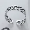 Nowy łańcuch biżuterii mody wspaniały unisex antyczny vintage otwierający srebrny palec