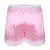 YiZYiF Boxers Men Sissy satin panties wear Lingerie Shiny Soft Satin Floral Lace Rose Flower Bowknots Loose Boxer Shorts Panties