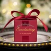 50PCS 6.5cmx6.5cmx6.5cm Favor Boxes wtih Satin Ribbon Candy Boxes Party Decors Wedding Table Reception Ideas