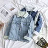 2019 Giacca Di Jeans Jean In Pelliccia Primaverile Donna Giacca Invernale Con Bottoni Con Patta Tasche Con Patta Blu Cappotto Bomber