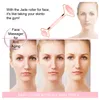 Puffy Handle Beauty Rose Quartz Jade Roller For Face Neck Eye Slimming Double Head Jade Facial Roller