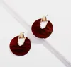 Colorful Resin Acrylic Round Dangle Earrings for Women Unique Design U Shape Statement shell Earrings Wedding Jewelry